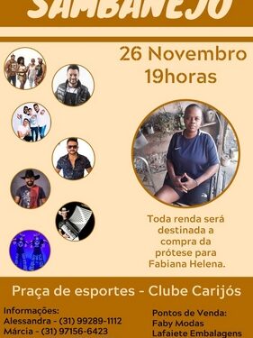 Hoje tem Sambanejo beneficente