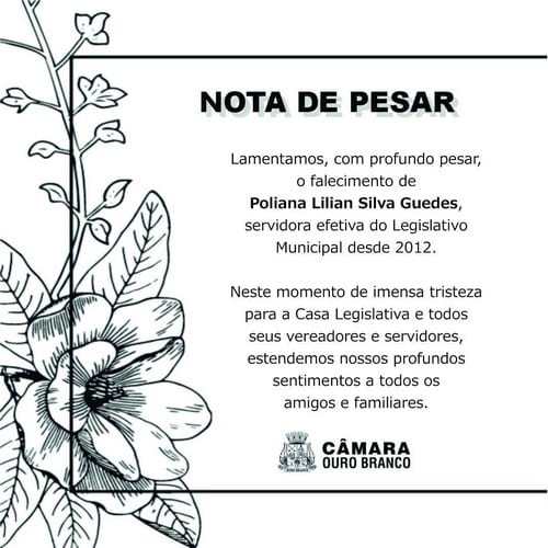 Câmara emite nota de pesar e decreta luto por morte de servidora