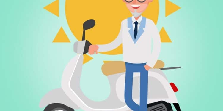 Um senhor de quase 70 sai montado em sua moto