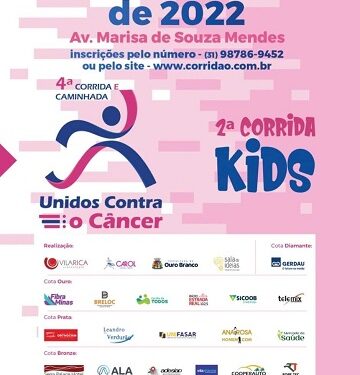 Ouro Branco receberá corrida e caminhada contra o Câncer