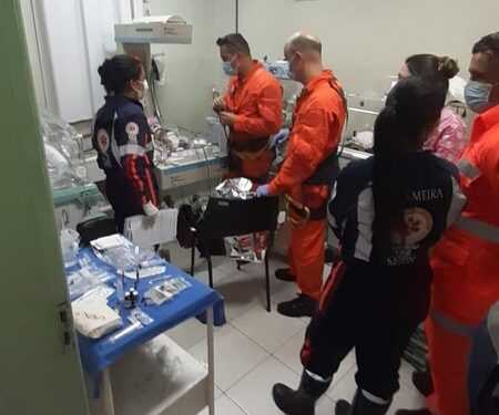 Operação de transporte aéreo de recém-nascida é bem sucedida