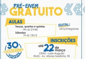 Termina nesta sexta inscrição para cursinho Pré-Enem gratuito