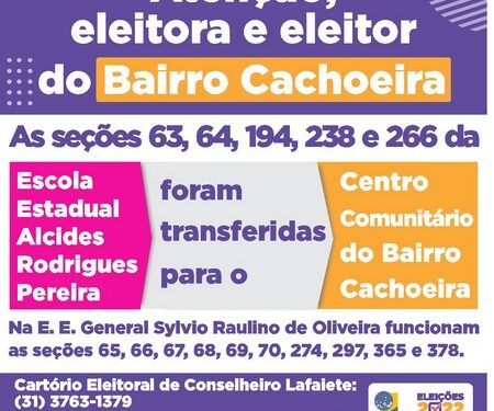 Eleições: Sessões de votação sofrem alterações em Lafaiete