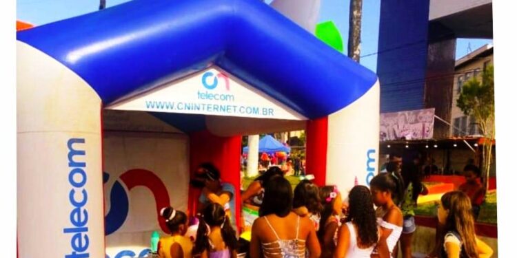 Tenda da CN Telecom fez a alegria das crianças no Carnaval de Carandaí