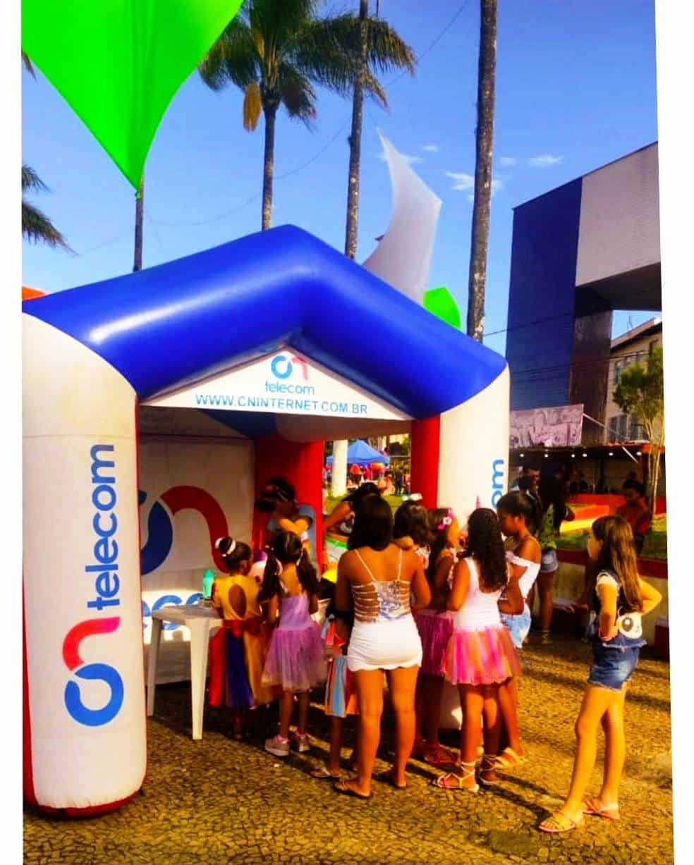 Tenda da CN Telecom fez a alegria das crianças no Carnaval de Carandaí