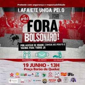 Lafaiete tem ato “Fora Bolsonaro” neste sábado