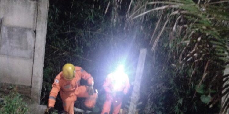 Bombeiros salvam homem que caiu no rio em Lafaiete