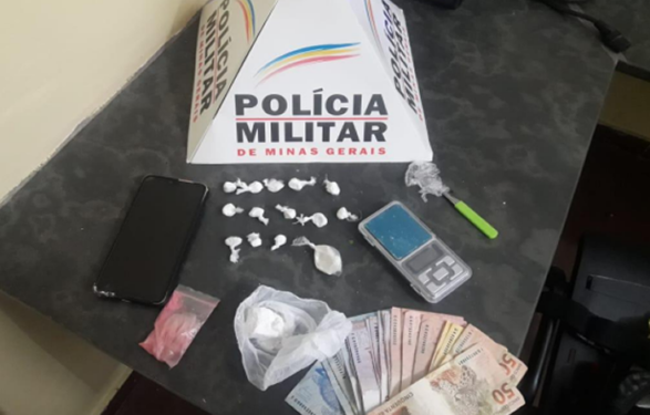 PM apreende cocaína, ecstasy e LSD com suspeito de tráfico