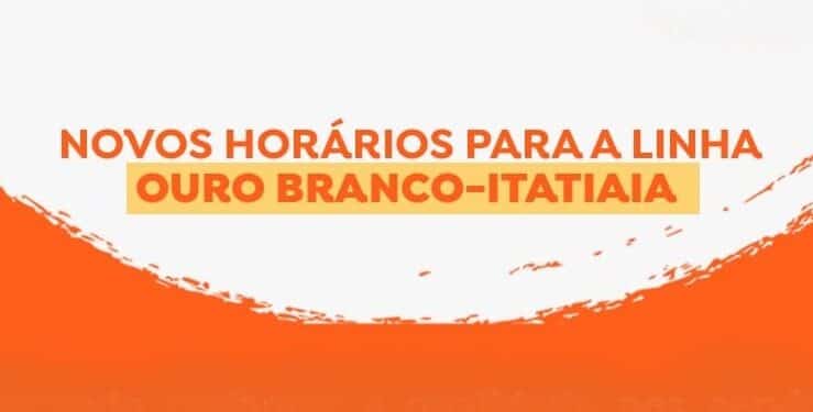 Novos horários de ônibus para a linha Ouro Branco-Itatiaia