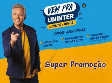 Semana especial na UNINTER tem desconto de até 30% em cursos