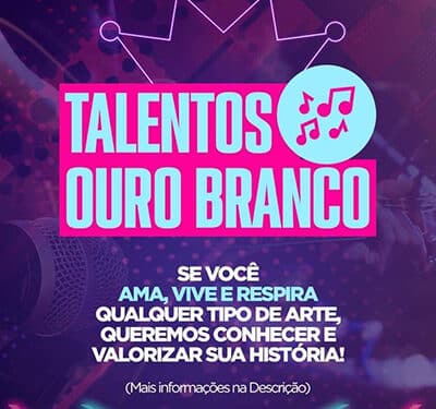 Ouro Branco realiza cadastro de artistas e organizações culturais