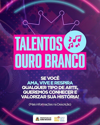Ouro Branco realiza cadastro de artistas e organizações culturais