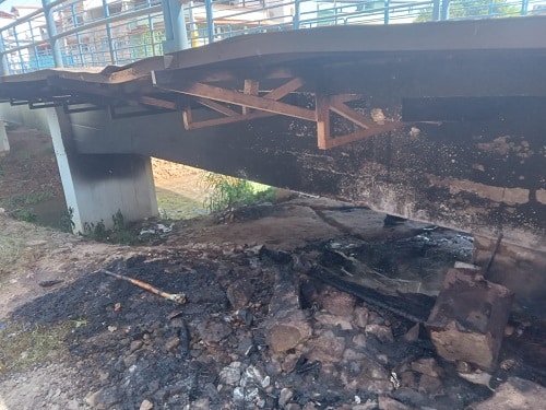 Incêndio é registrado embaixo de ponte em São João del-Rei