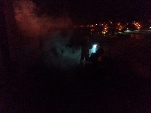 Casa pega fogo em Barbacena