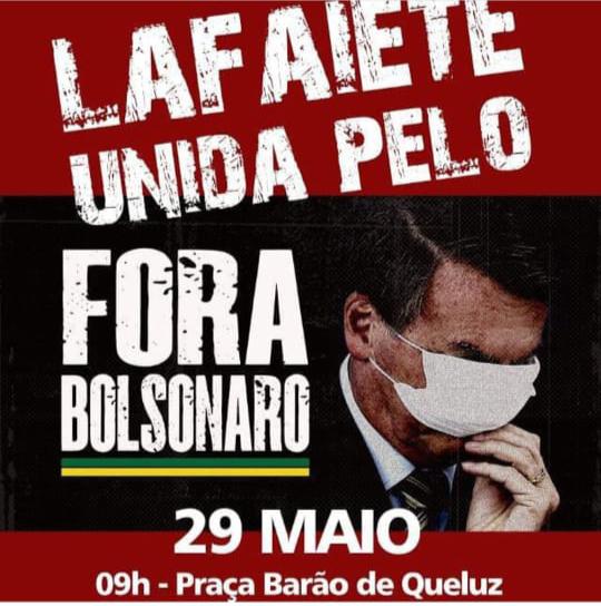 Lafaiete terá ato “Fora Bolsonaro”