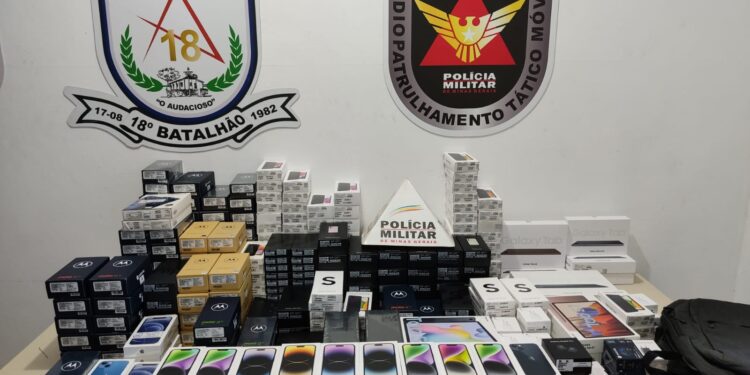 Preso casal suspeito de arrombar loja em Lafaiete e roubar R$1 milhão em celulares e eletrônicos