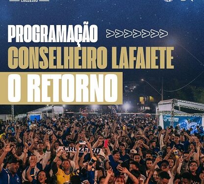 Divulgada a programação para o retorno da Caravana do Cruzeiro a Lafaiete. Veja como garantir ingresso
