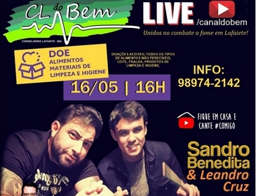 Live solidária terá música e sua doação neste sábado em Lafaiete