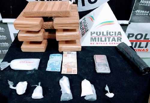 PM apreende drogas na Santa Matilde e no São João em Lafaiete