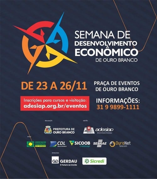 Em novembro Ouro Branco sediará seminário de desenvolvimento e reunião da Amalpa