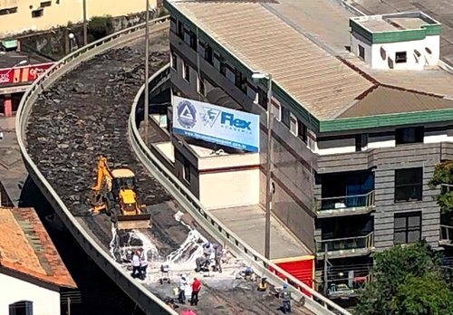 Viaduto segue interditado neste domingo em Lafaiete