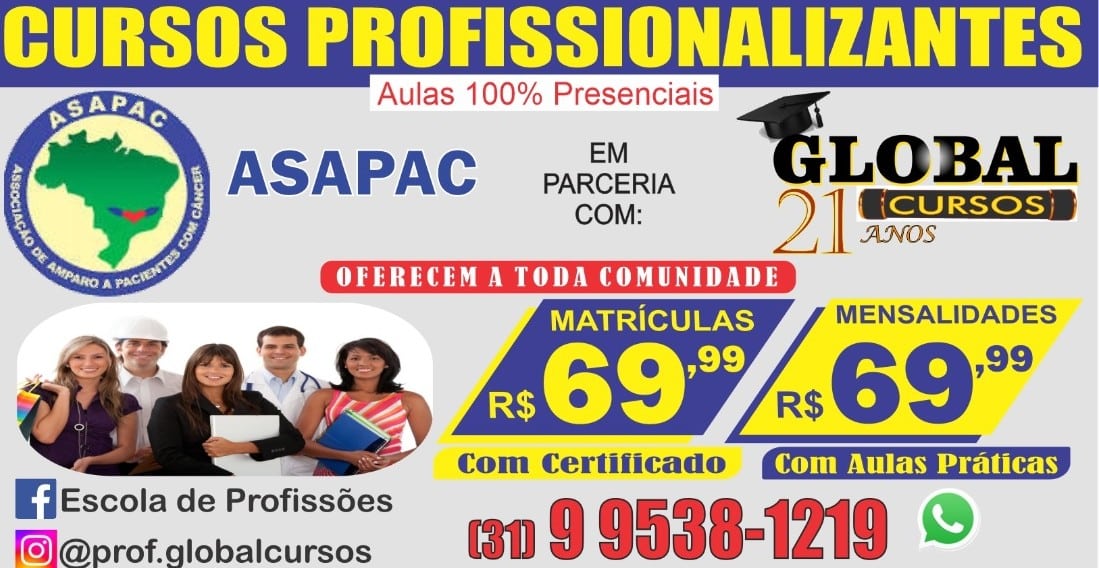 Global Cursos abre matrículas para cursos profissionalizantes em Lafaiete