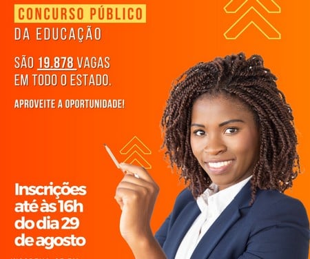 Inscrições para concurso da Secretaria de Estado de Educação terminam dia 29