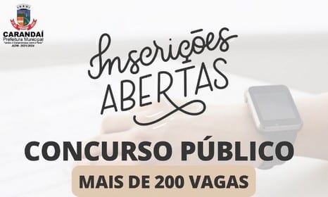 Prefeitura de Carandaí abre inscrição para concuros público