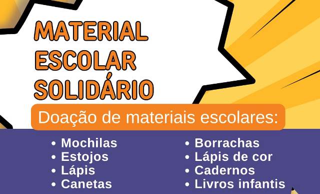 Campanha solidária arrecada materiais escolares em Lafaiete