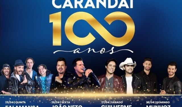 Divulgados shows comemorativos dos 100 anos de emancipação política de Carandaí