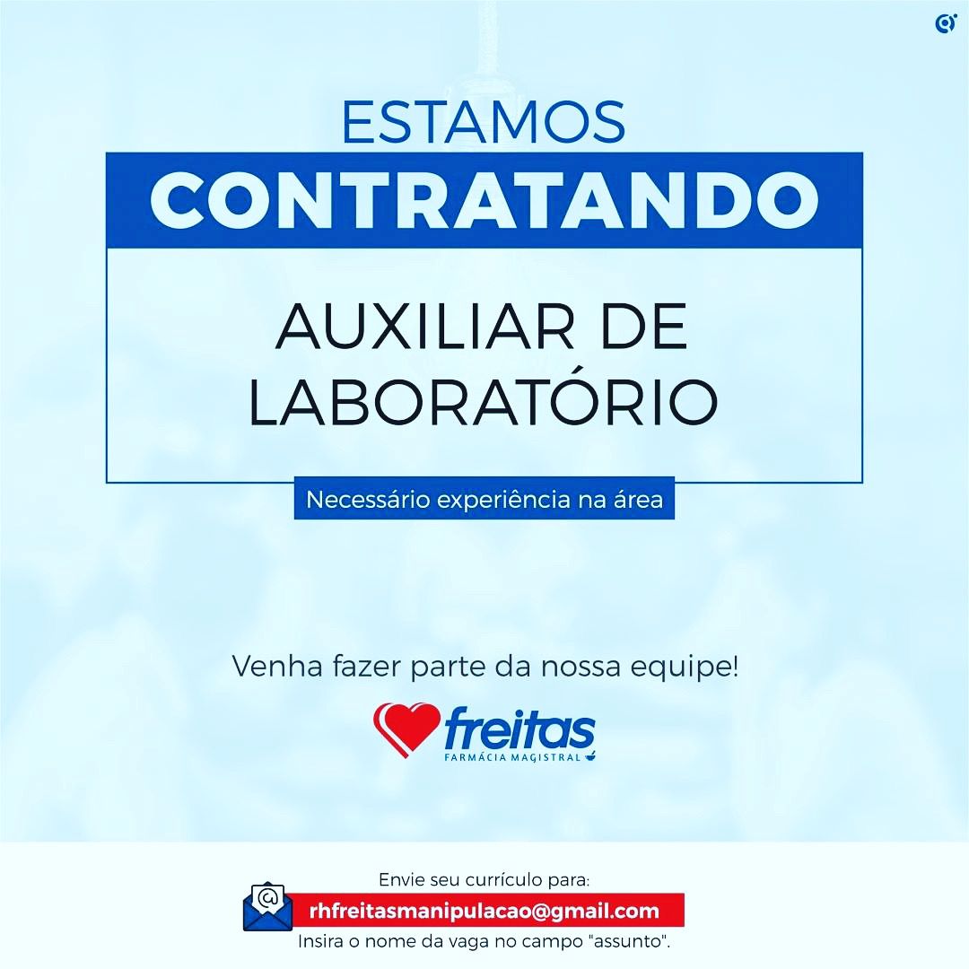 Vaga de emprego – Auxiliar de Laboratório