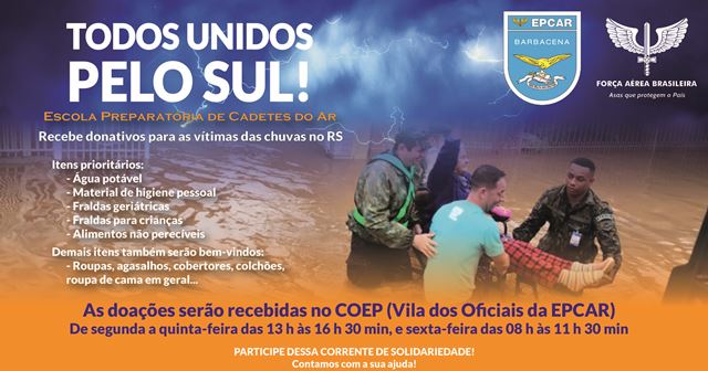 EPCAR recebe donativos para as vítimas das chuvas no Rio Grande do Sul