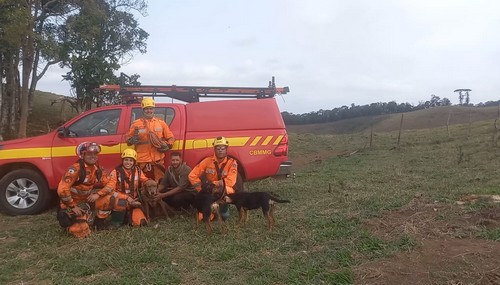 Bombeiros resgatam cão em local de difícil acesso