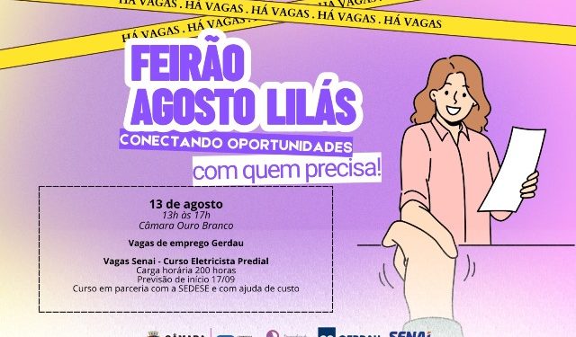 Agosto Lilás: feirão abre oportunidades de emprego e renda para mulheres