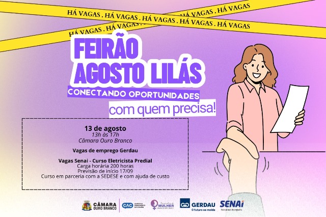 Agosto Lilás: feirão abre oportunidades de emprego e renda para mulheres
