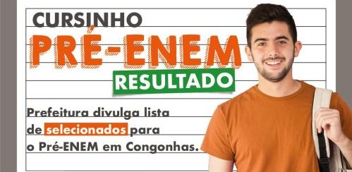 Congonhas divulga lista de selecionados para cursinho preparatório do pré-ENEM