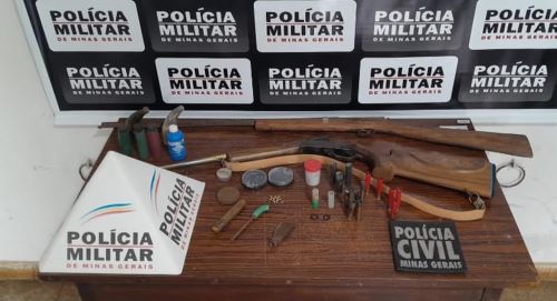 Operação conjunta da PM e Civil apreende armas e munições na zona rural