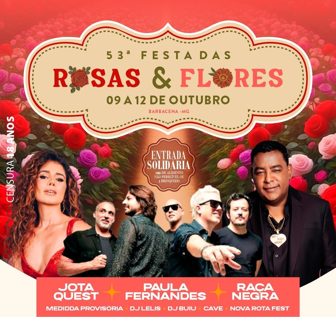 Barbacena celebra a beleza das flores com shows e atrações especiais