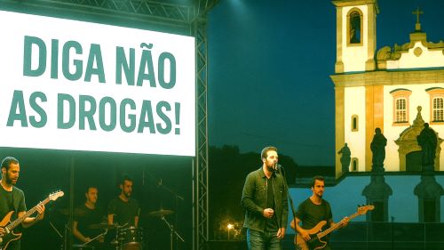 Vídeos antidrogas passam a abrir shows e eventos em Congonhas