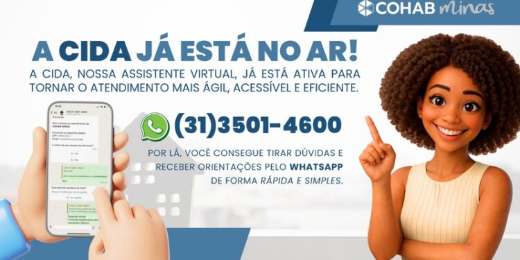 Cohab Minas lança WhatsApp 24h para mutuários