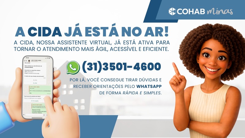 Cohab Minas lança WhatsApp 24h para mutuários