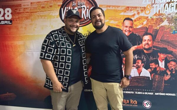 Zé Ricardo e Thiago recepcionados em Lafaiete pela direção do Complexo Villa Rica, vice-prefeito Marcelo e esposa, e a vereadora Gina Costa