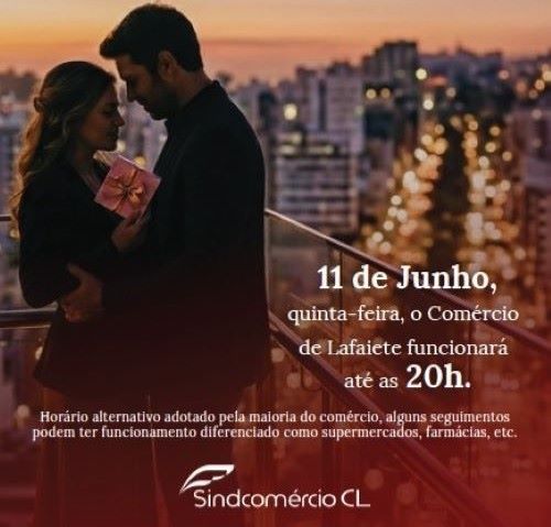 Comércio fecha no Dia dos Namorados e amplia horário na véspera