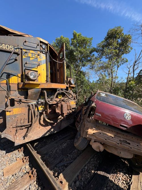 Carro é atingido por trem e motorista morre