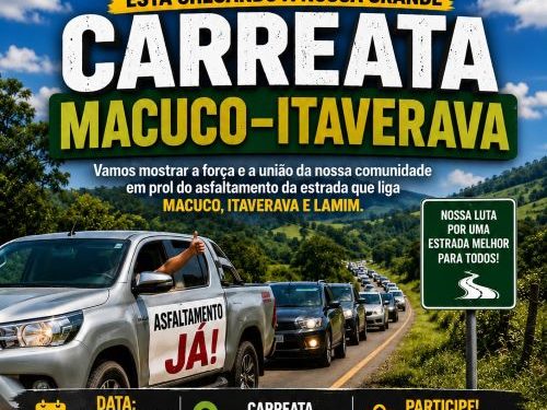 Carreata cobra asfaltamento da MG-833 em Itaverava