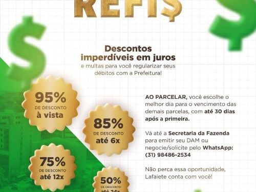 REFIS termina hoje com até 95% de desconto em Lafaiete