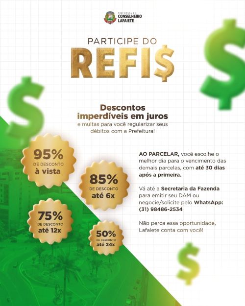 REFIS termina hoje com até 95% de desconto em Lafaiete