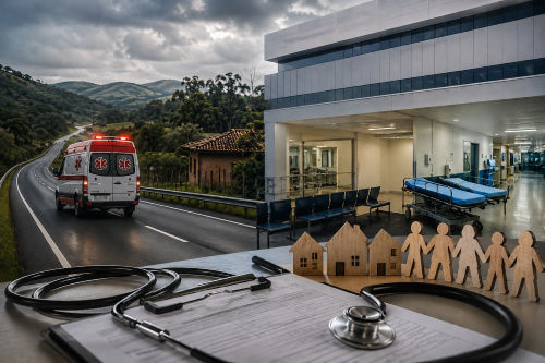 Quando a ambulância vira ponte entre cidades na rodovia