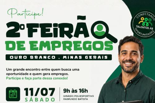 Feirão de Empregos abre vagas e seleção em Ouro Branco