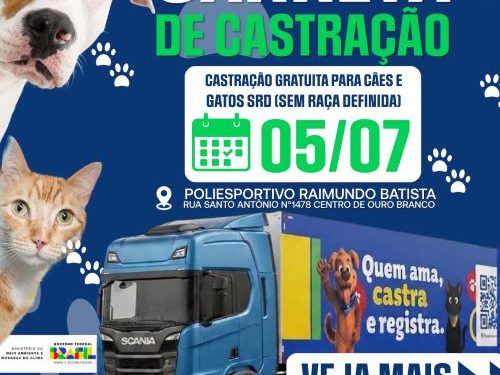 Ouro Branco amplia prazo para castração gratuita de pets